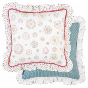 Fata de perna 100% bumbac, alb rosu "Happy Hearts" 40x40 cm, Clayre & Eef Fata de perna 100% bumbac, alb rosu "Happy Hearts" 40x40 cm, Clayre & Eef